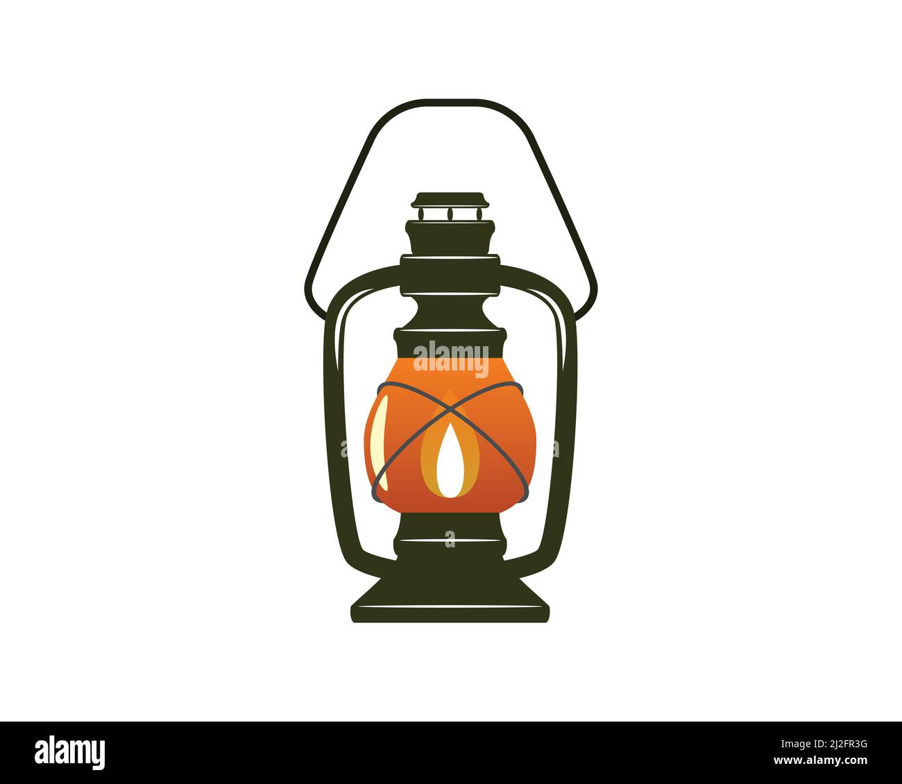 Petroleum Lamp or Kerosene Lamp Illustration Vector Stock Vector