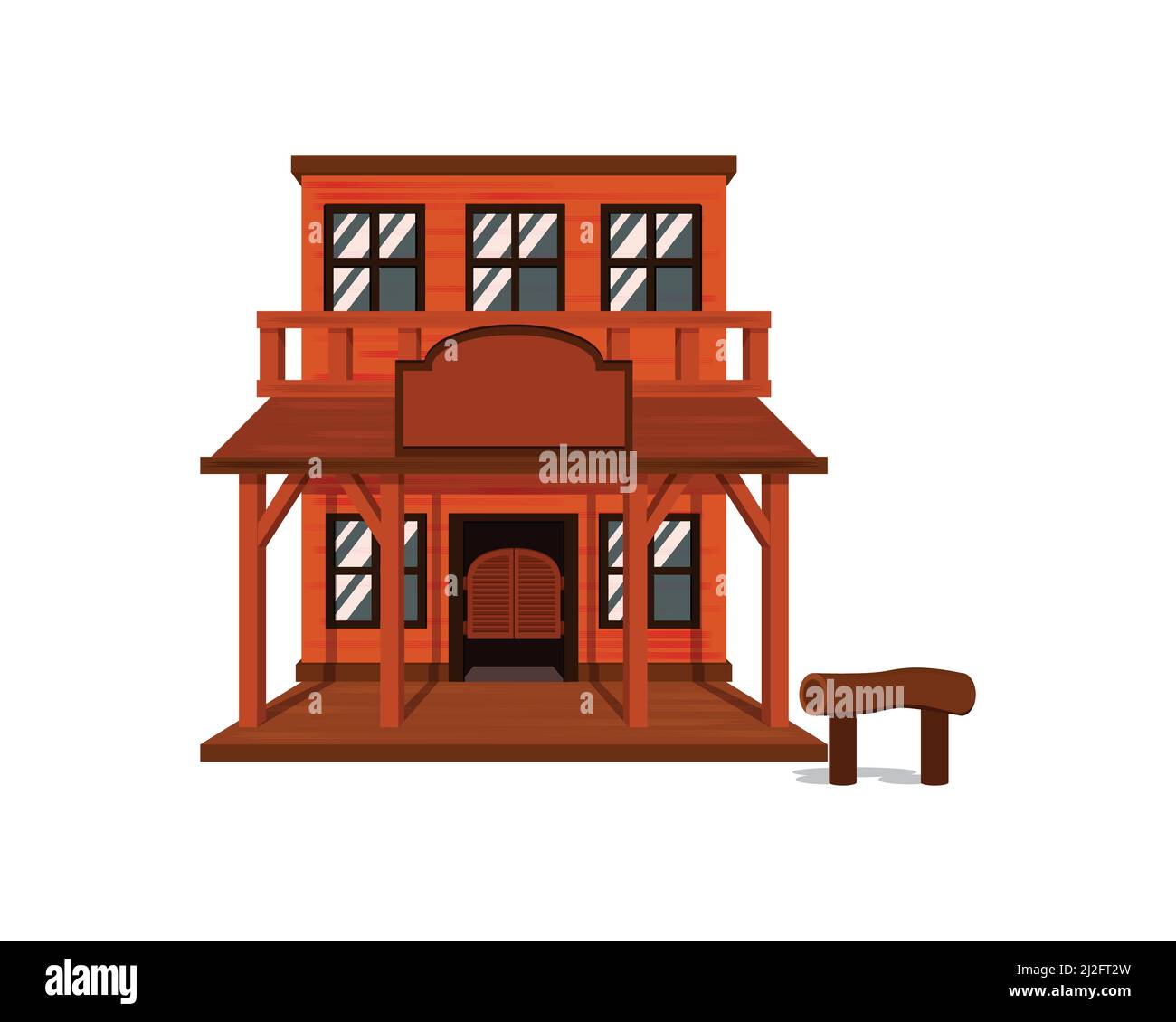 Detailed Western Saloon and Bar Illustration Vector Stock Vector