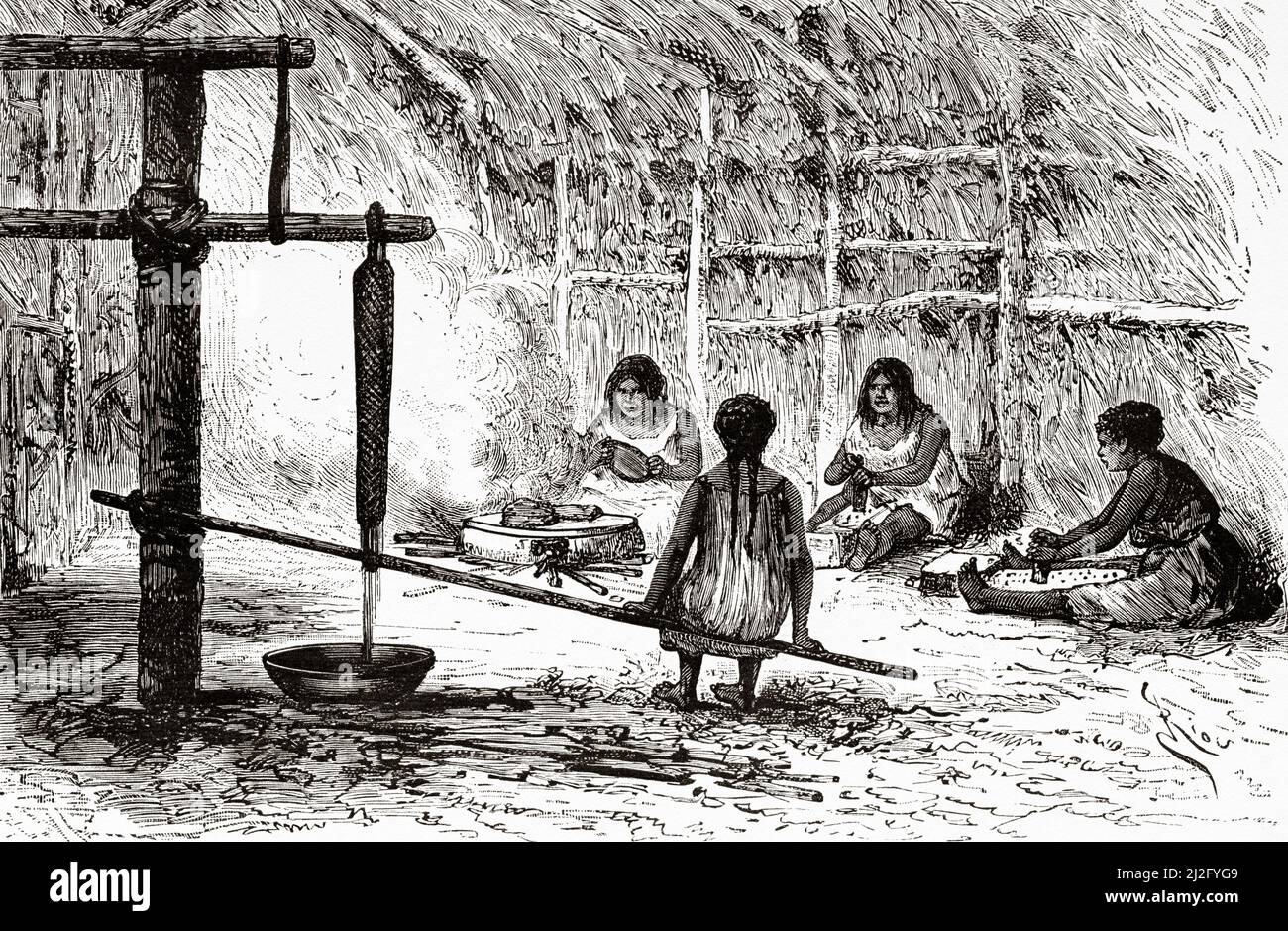 Piapoco 19th century house illust hi-res stock photography and images - Alamy