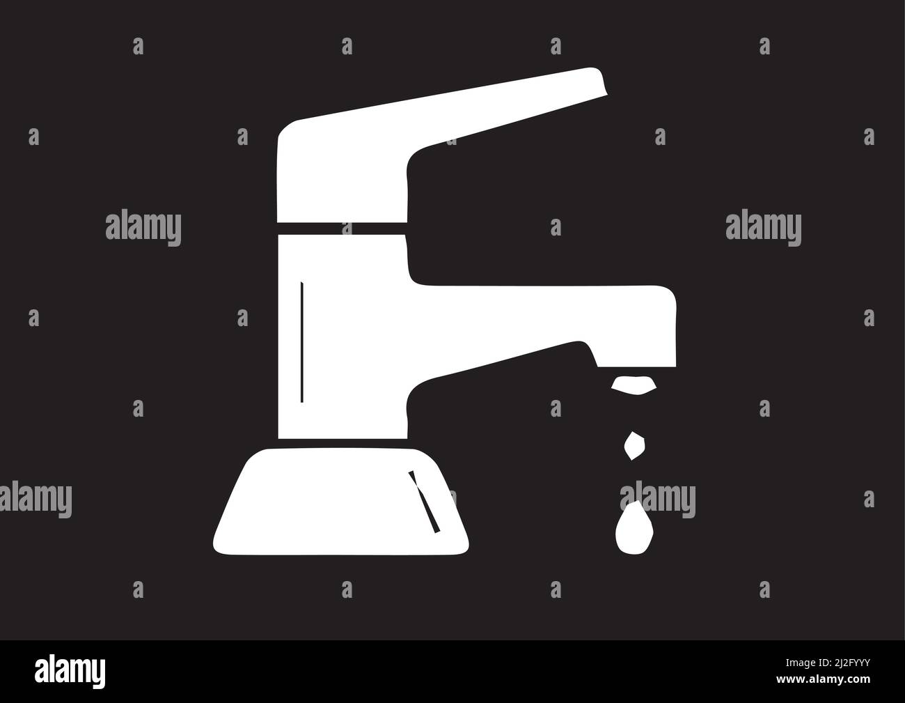 illustration of a water tap in vector art work sketch water tap illustration shadow art work in vector easy drawing Stock Vector
