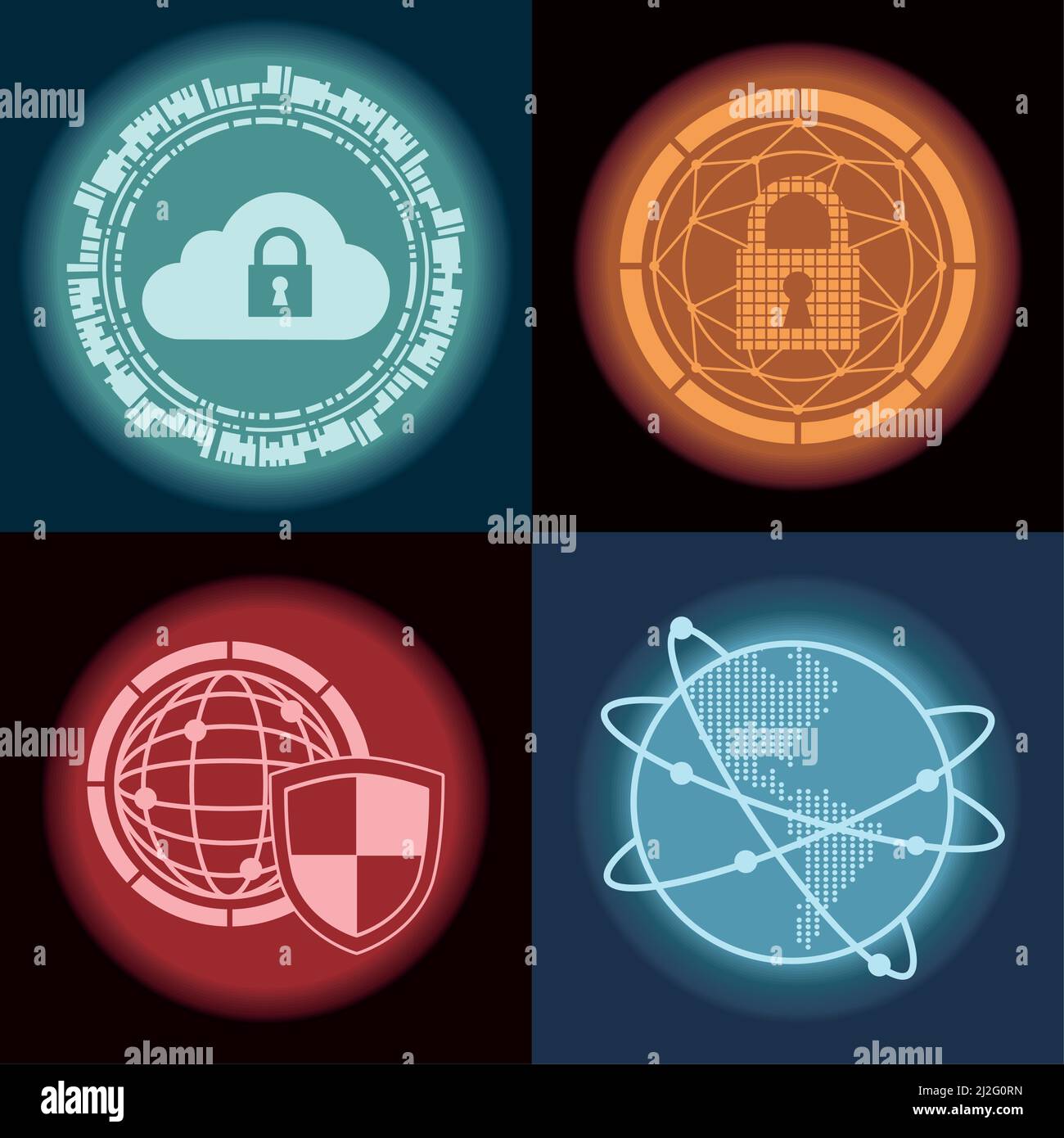 four cyber security icons Stock Vector Image & Art - Alamy
