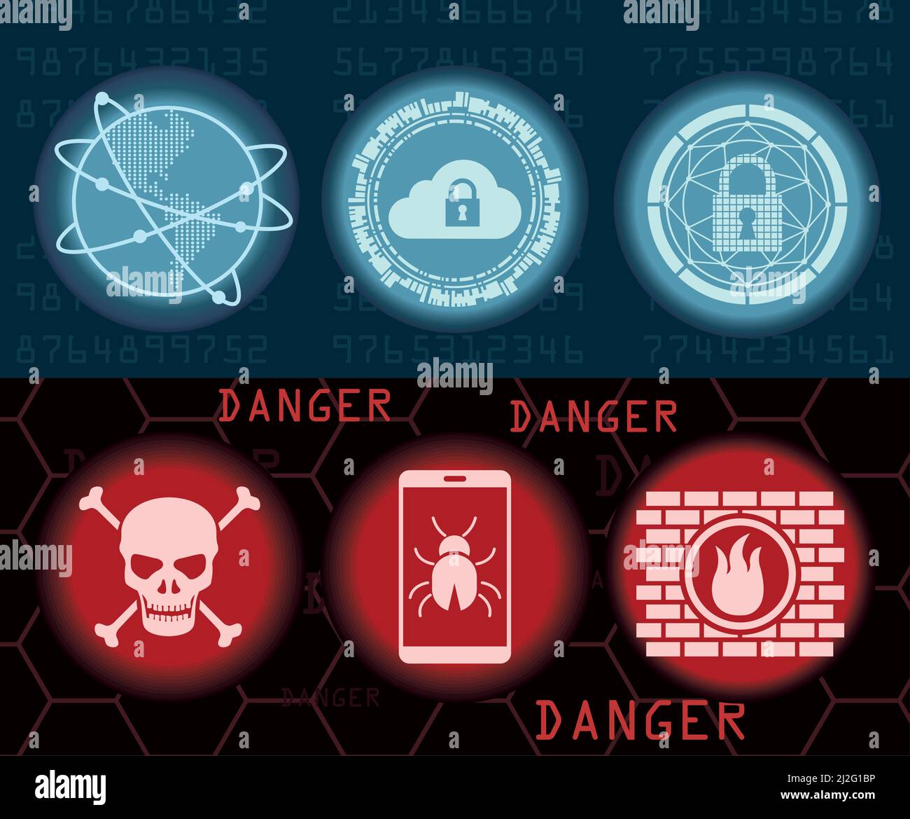 six cyber security icons Stock Vector Image & Art - Alamy