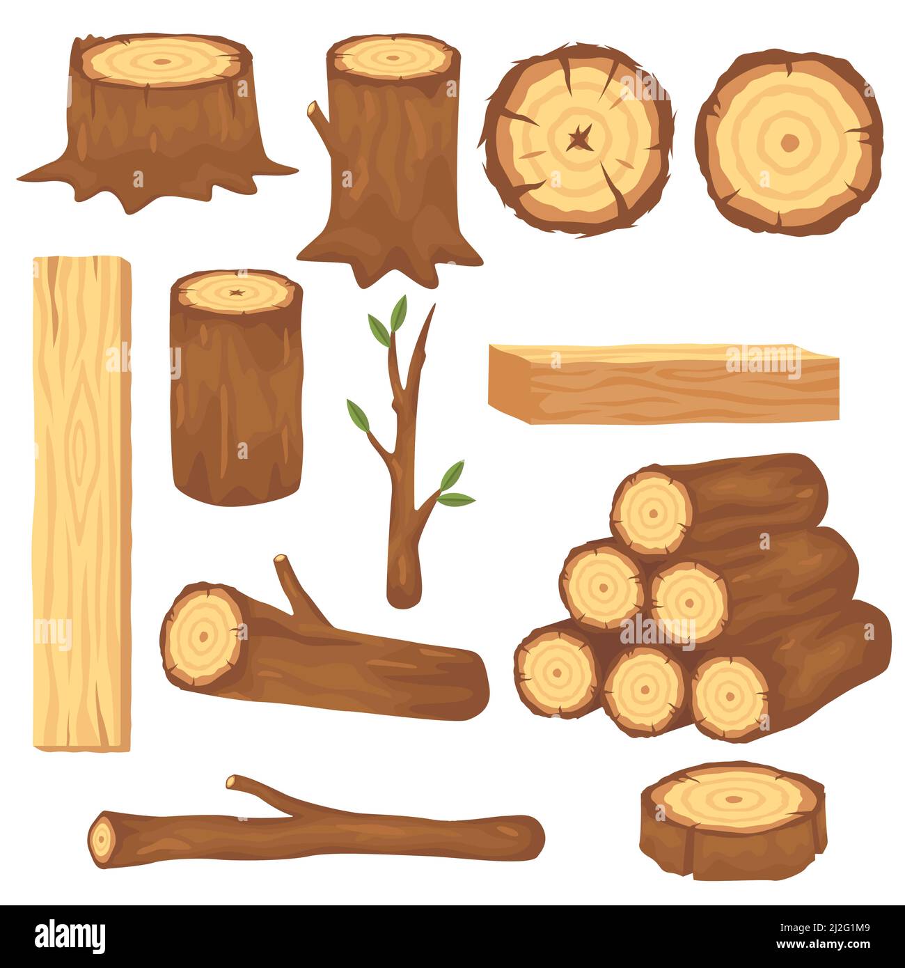 Cartoon wood log flat design hi-res stock photography and images - Alamy