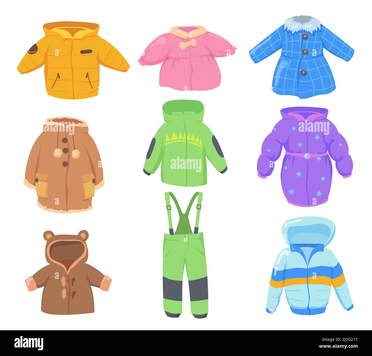 Children winter coats Stock Vector Images - Alamy