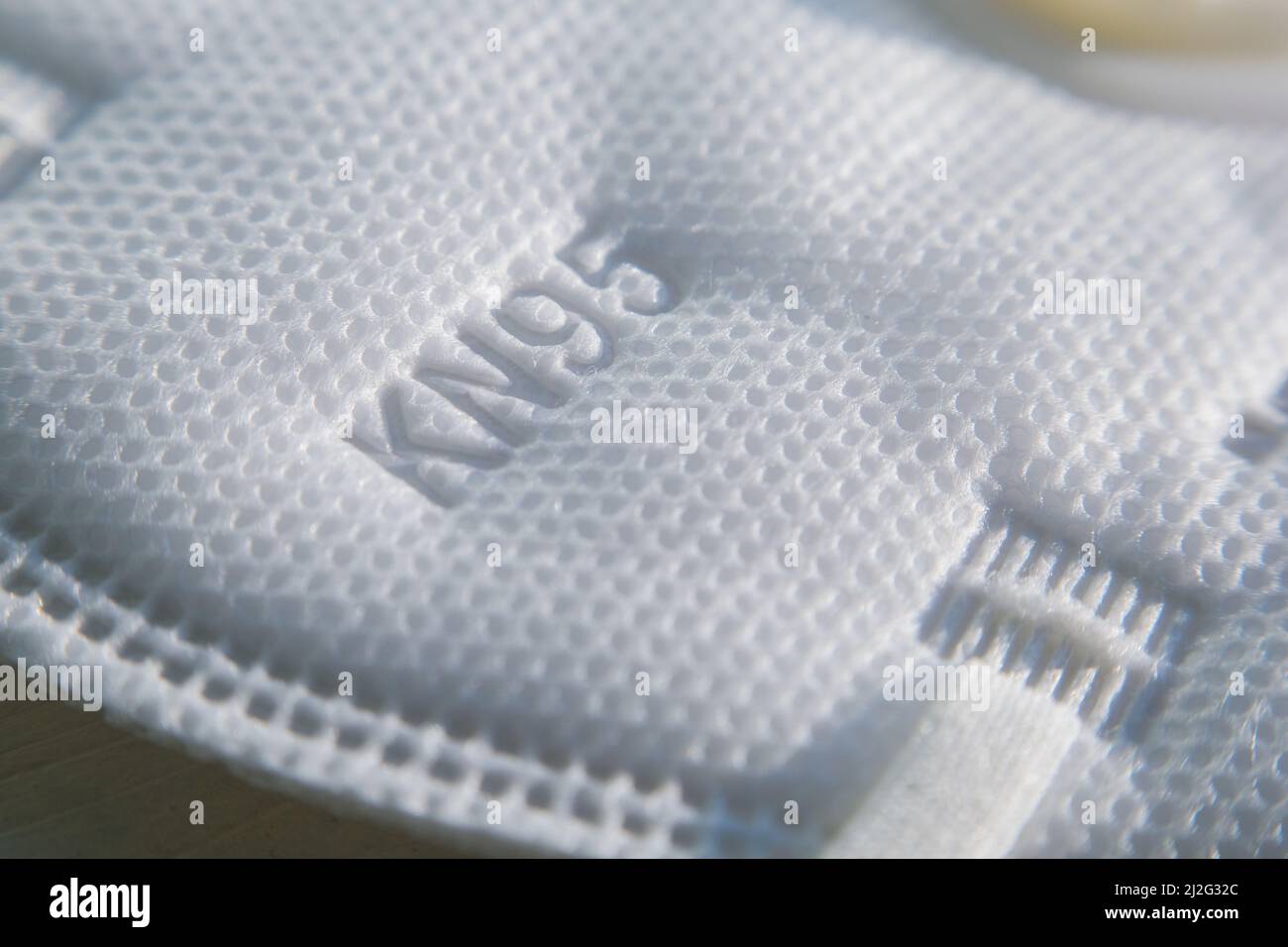 detail of kn95 protective mask Stock Photo