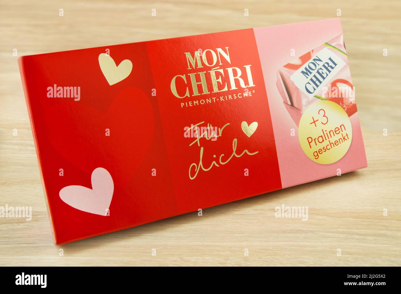 Hamburg, Germany - March 14 2022: Ferrero Mon Cheri chocolates and package  Stock Photo - Alamy