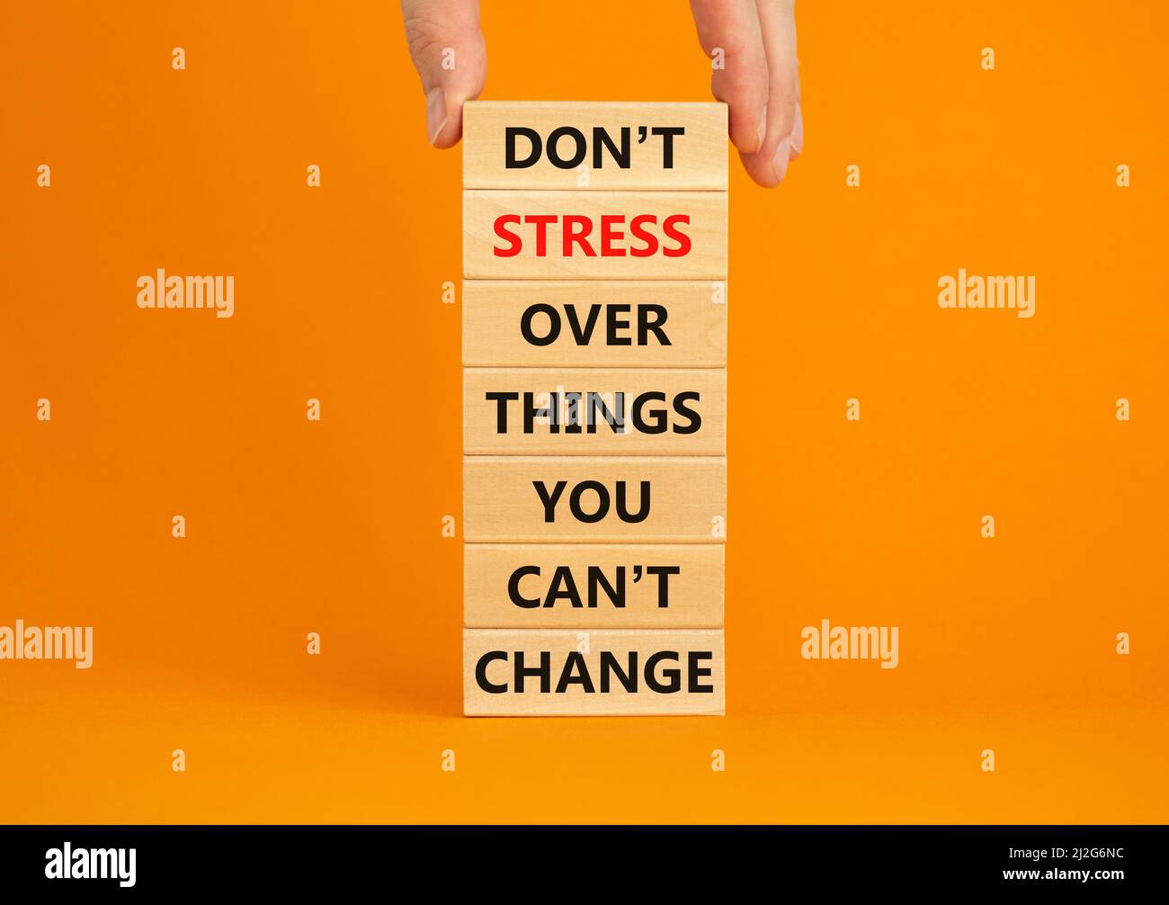 Do not stress symbol. Wooden blocks with words Do not stress over