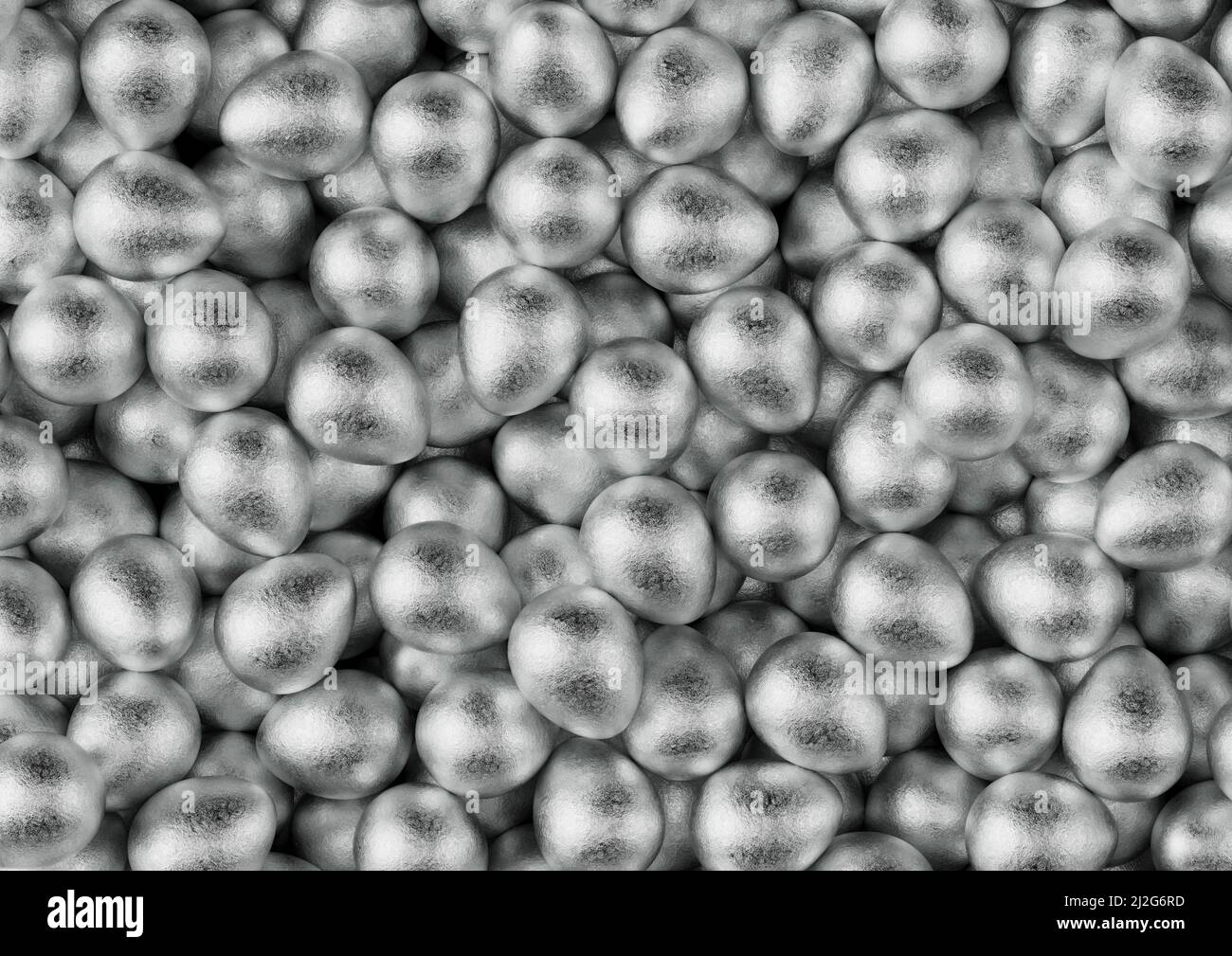 Chocolate easter eggs with silver Aluminium foil. Wallpaper. backdrop