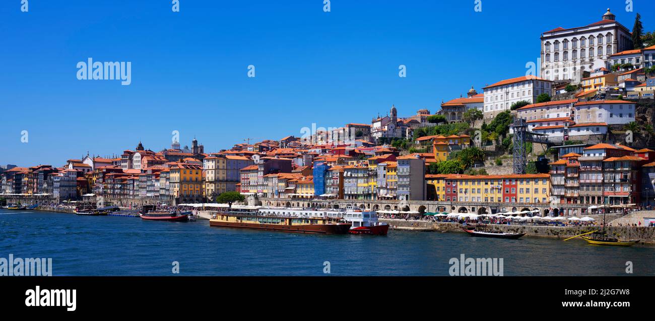 Porto Portugal AUGUST 19 2021 View Of Famous Douro River In Porto Porto Portugal AUGUST 19 2021 View Of Famous Douro River In Porto
