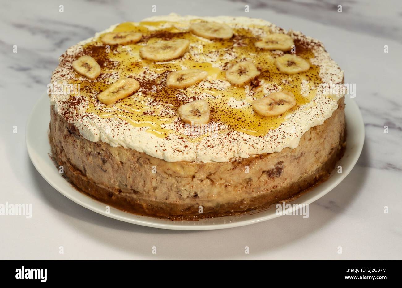 carameldrizzled banoffee bake Stock Photo Alamy