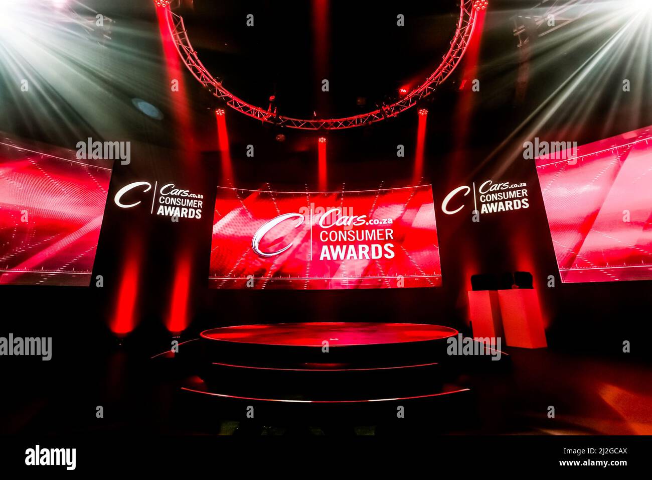 Johannesburg, South Africa January 14, 2016 Stage and lighting set