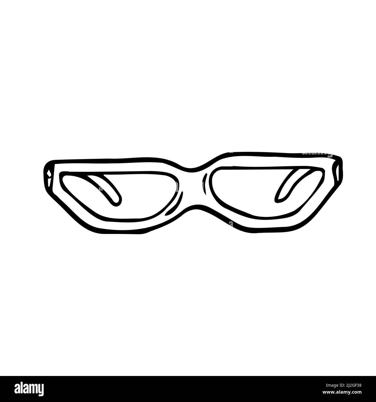 Glasses doodle icon. Vector hand drawn illustration. Isolated on white Stock Vector