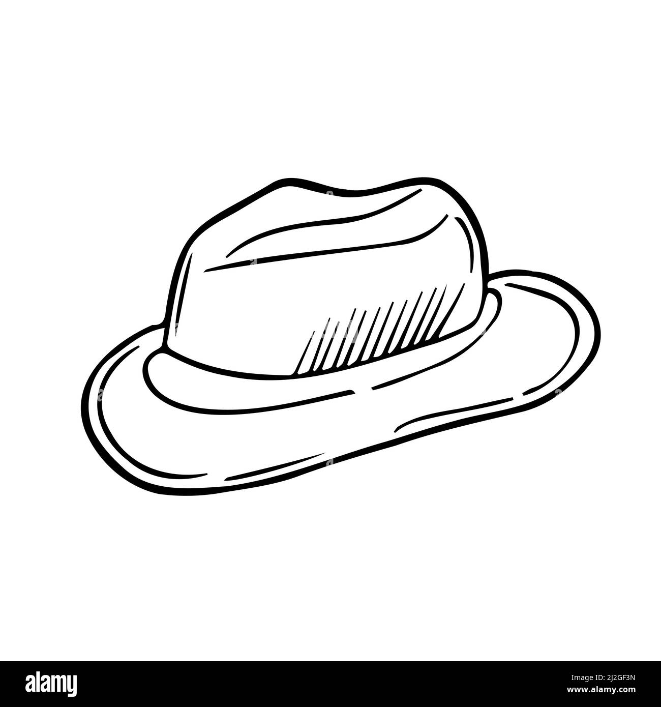 Doodle hat icon. Vector sketch illustration. Isolated Stock Vector