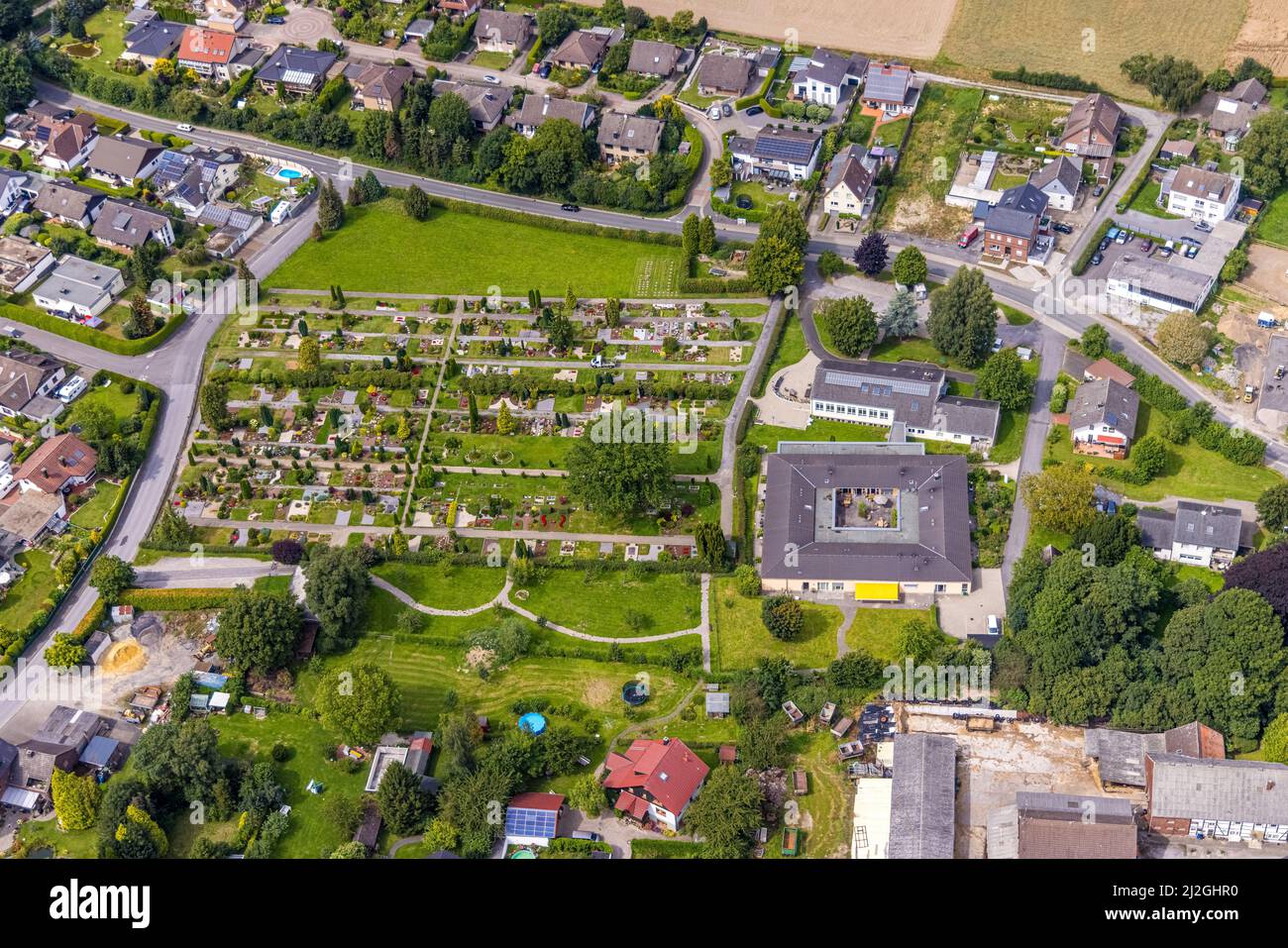Aerial view, local view with HansJürgenJanzenHaus nursing home in