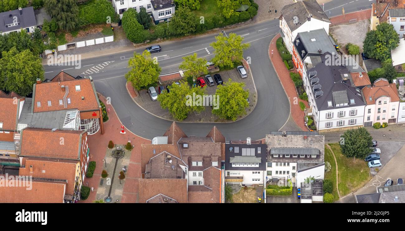 Aerial view, Himmelmannplatz Im Stift in Fröndenberg, Fröndenberg/Ruhr, Ruhr Area, North Rhine-Westphalia, Germany, DE, Europe, aerial photography, ae Stock Photo