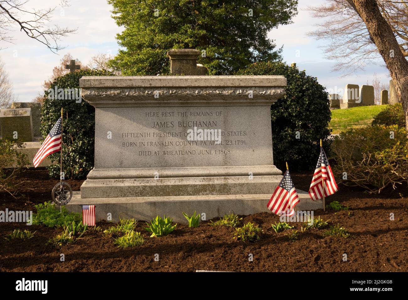 President James Buchanan grave in Woodward Hill Cemetery Lancaster PA Stock Photo Alamy