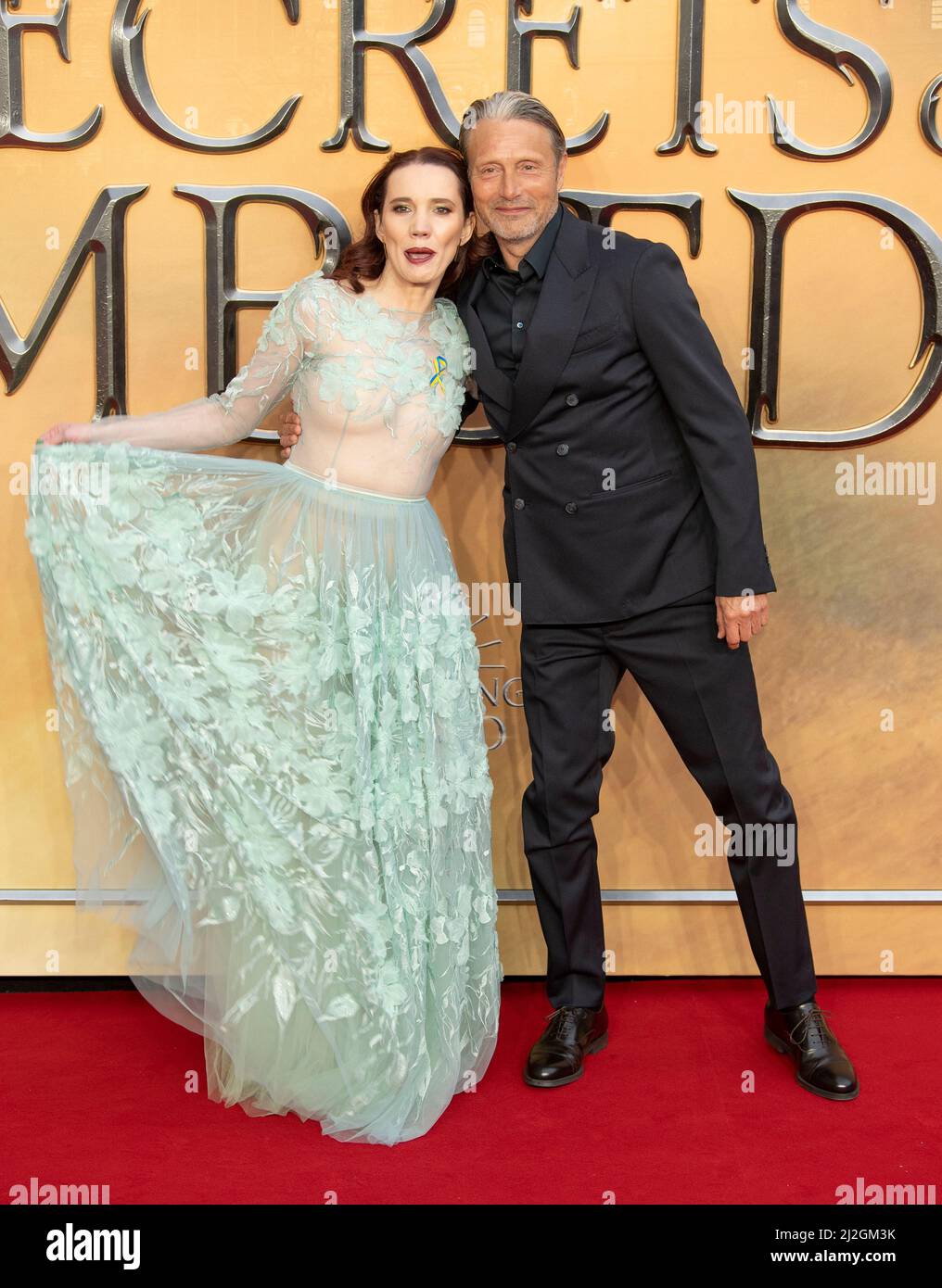 Maja Bloom and Mads Mikkelsen arrive at the "Fantastic Beasts: The