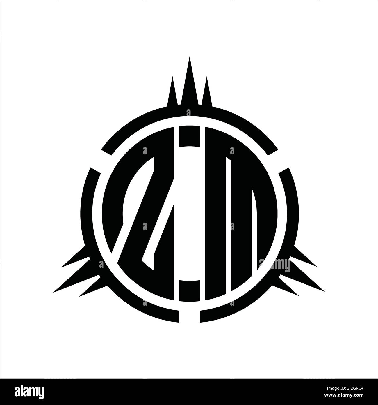 ZM Logo monogram isolated on circle element design template Stock Vector