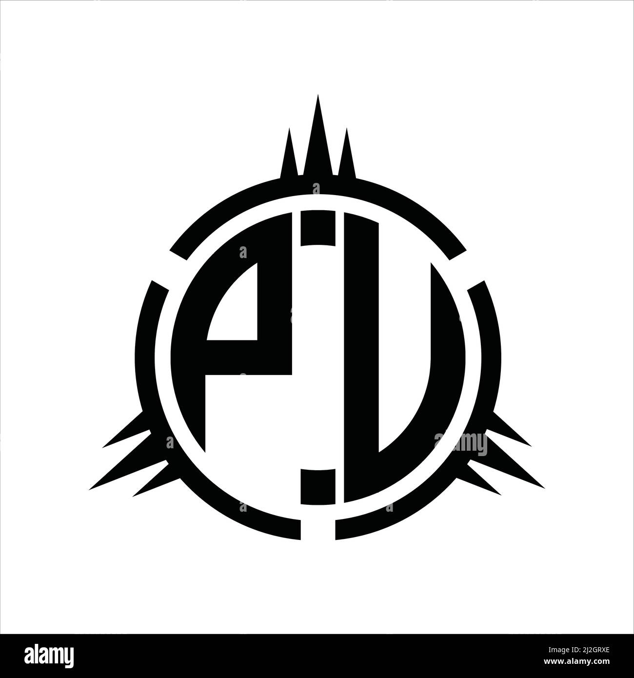 PU Logo monogram isolated on circle element design template Stock ...