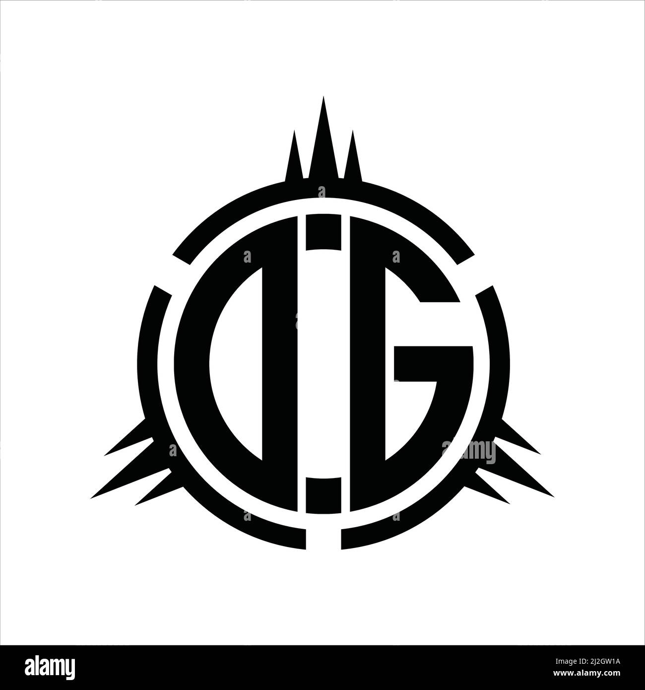 DG Logo monogram isolated on circle element design template Stock ...