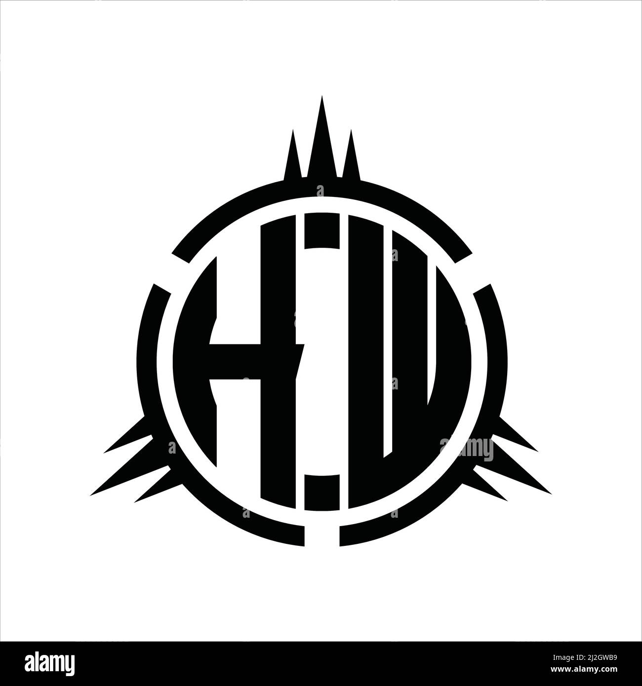 HW Logo monogram isolated on circle element design template Stock ...