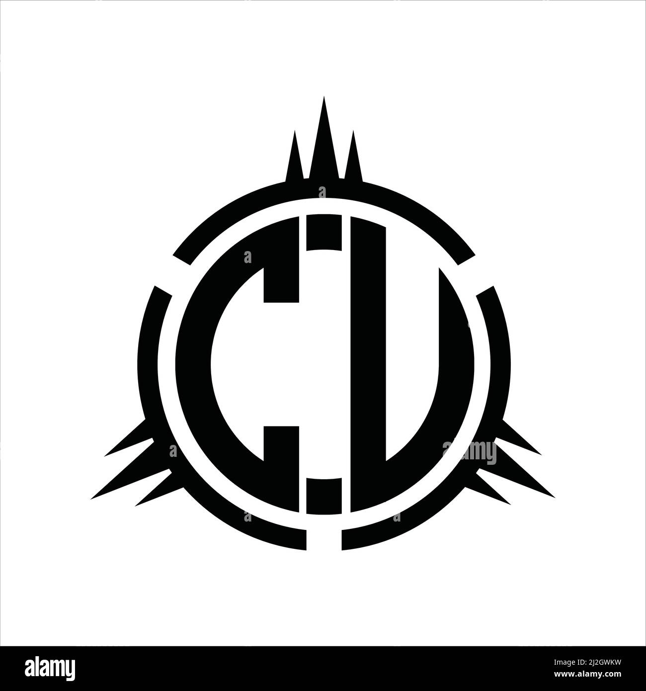 CU Logo monogram isolated on circle element design template Stock Vector