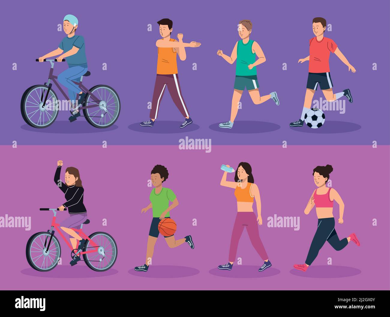 Male and female sports team Stock Vector Images - Alamy