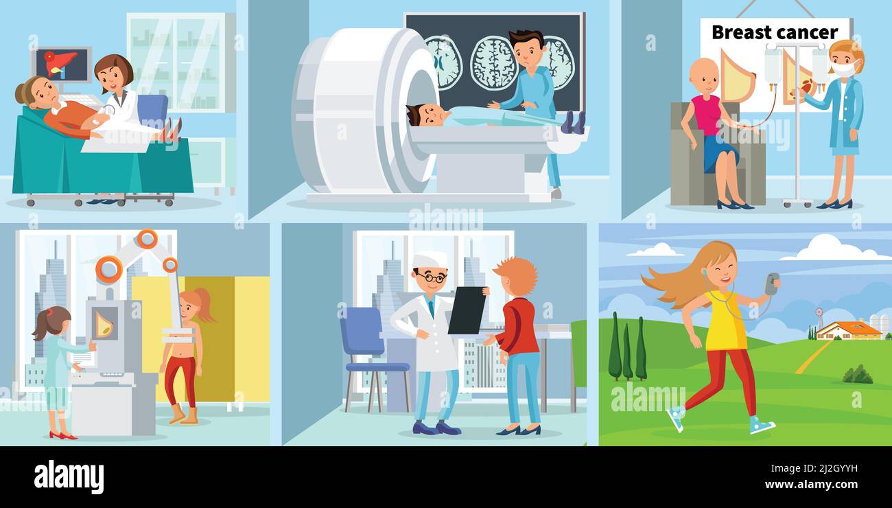 Cancer disease horizontal banners with different types of illness ...