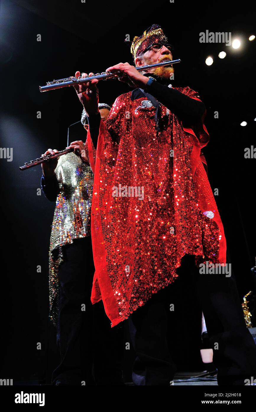 Sun Ra Arkestra,  jazz, music, musician, musicians, performance, player, stage, show, sun ra arkestra, allen, alto sax, photo Kazimierz Jurewicz Stock Photo