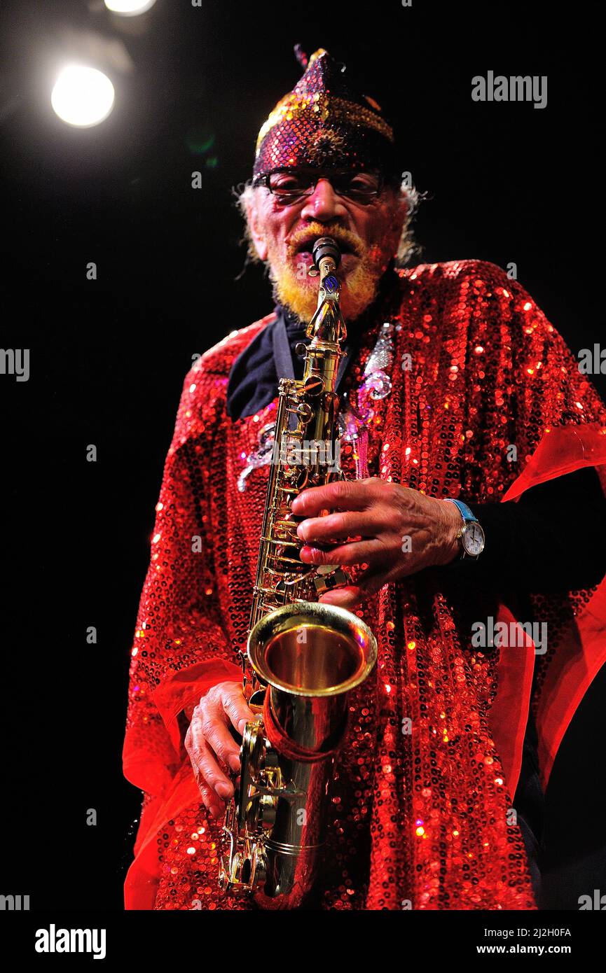 Sun Ra Arkestra,  jazz, music, musician, musicians, performance, player, stage, show, sun ra arkestra, allen, alto sax, photo Kazimierz Jurewicz Stock Photo