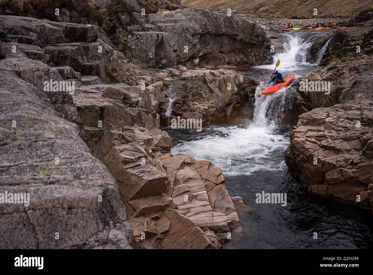 Glencoe, UK. 01st Apr, 2022. Members of the Imperial College Canoe Club