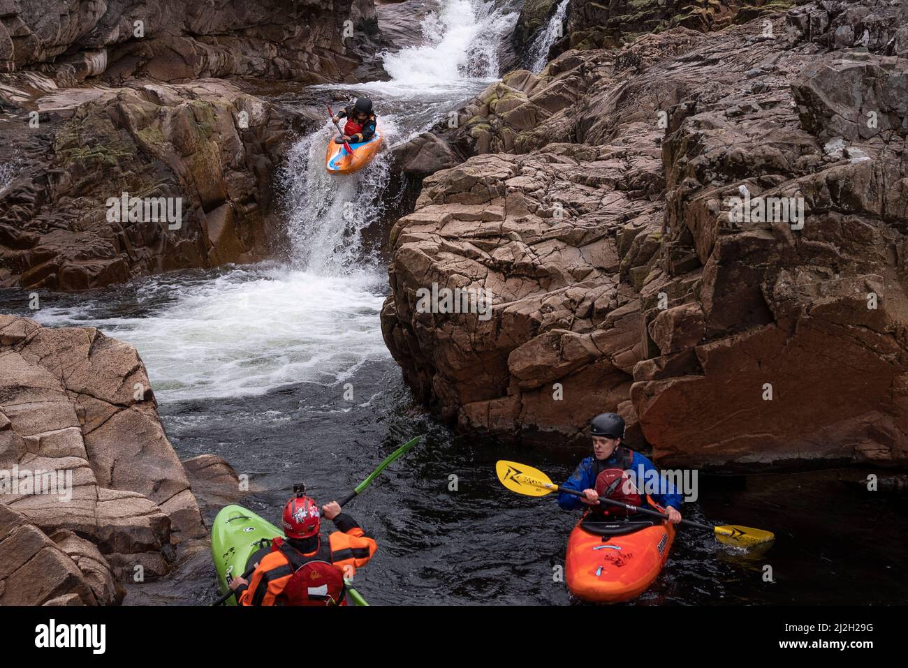 Glencoe, UK. 01st Apr, 2022. Members of the Imperial College Canoe Club