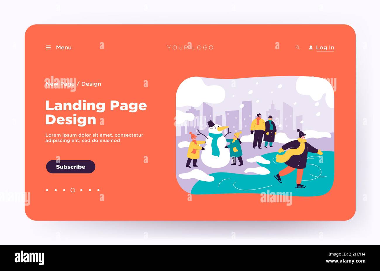 Happy people walking and having fun in winter park isolated flat vector ...