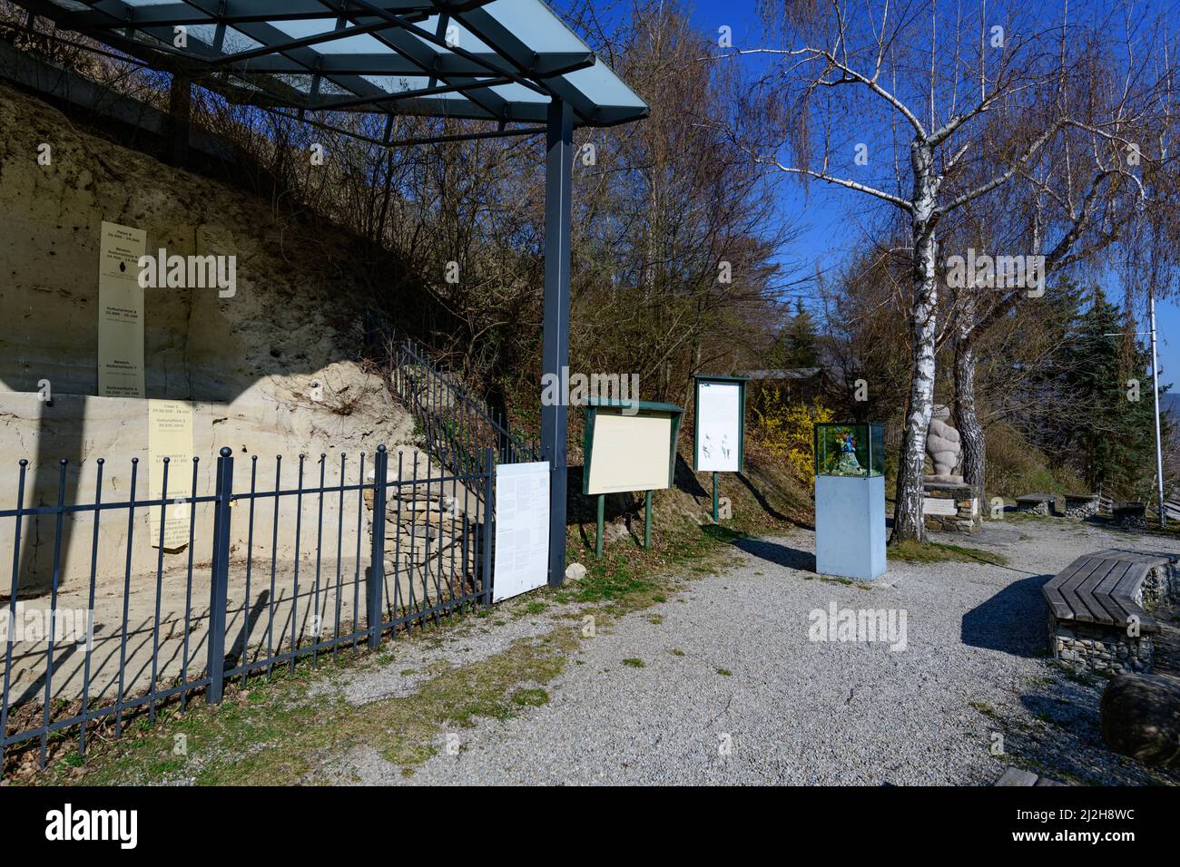 willendorf, austria, 28 march 2022, archeological site where the venus of willendorf was found Stock Photo
