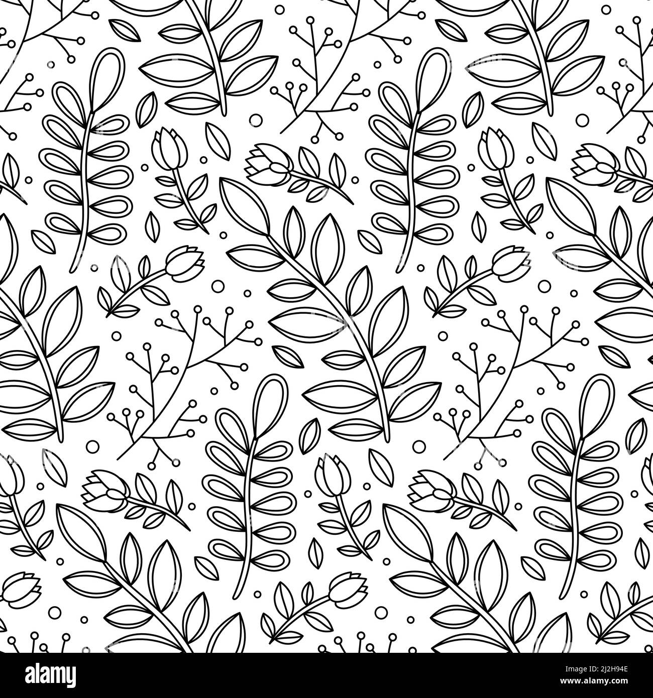 black-and-white-floral-vector-seamless-pattern-stock-vector-image-art