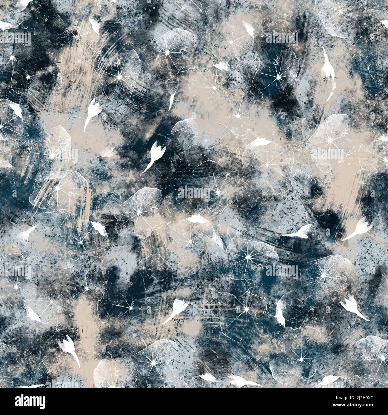 Seamless navy blue and white abstract grungy seamless surface pattern ...