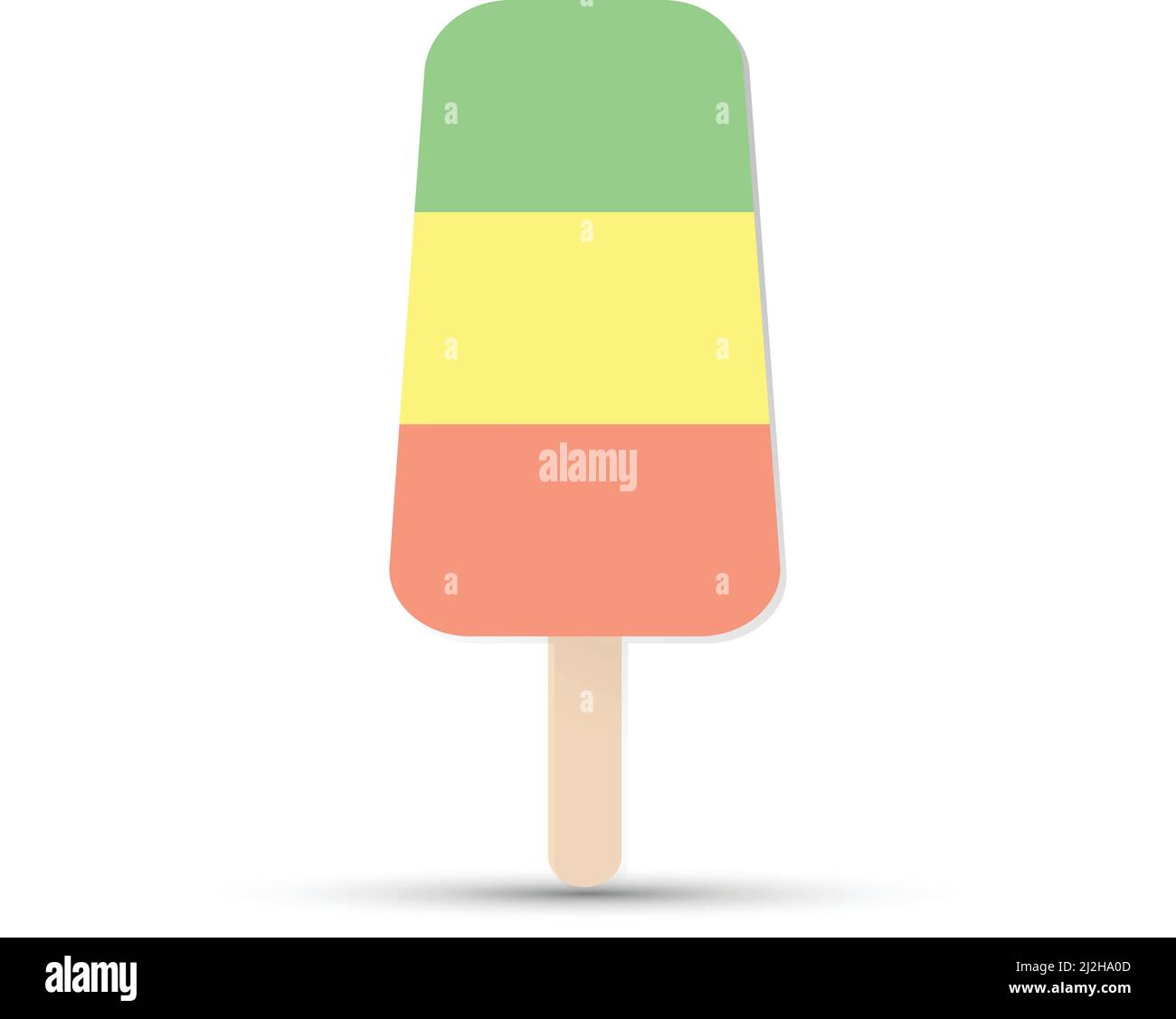 Ice cream on a stick on a white background Stock Vector