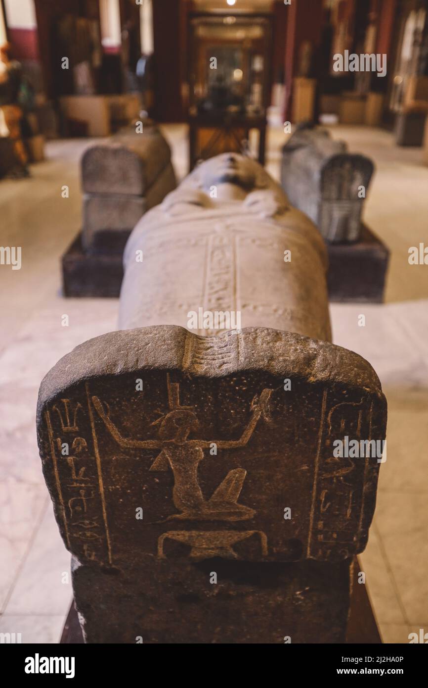 Ancient Exhibits in the Cairo Museum Stock Photo