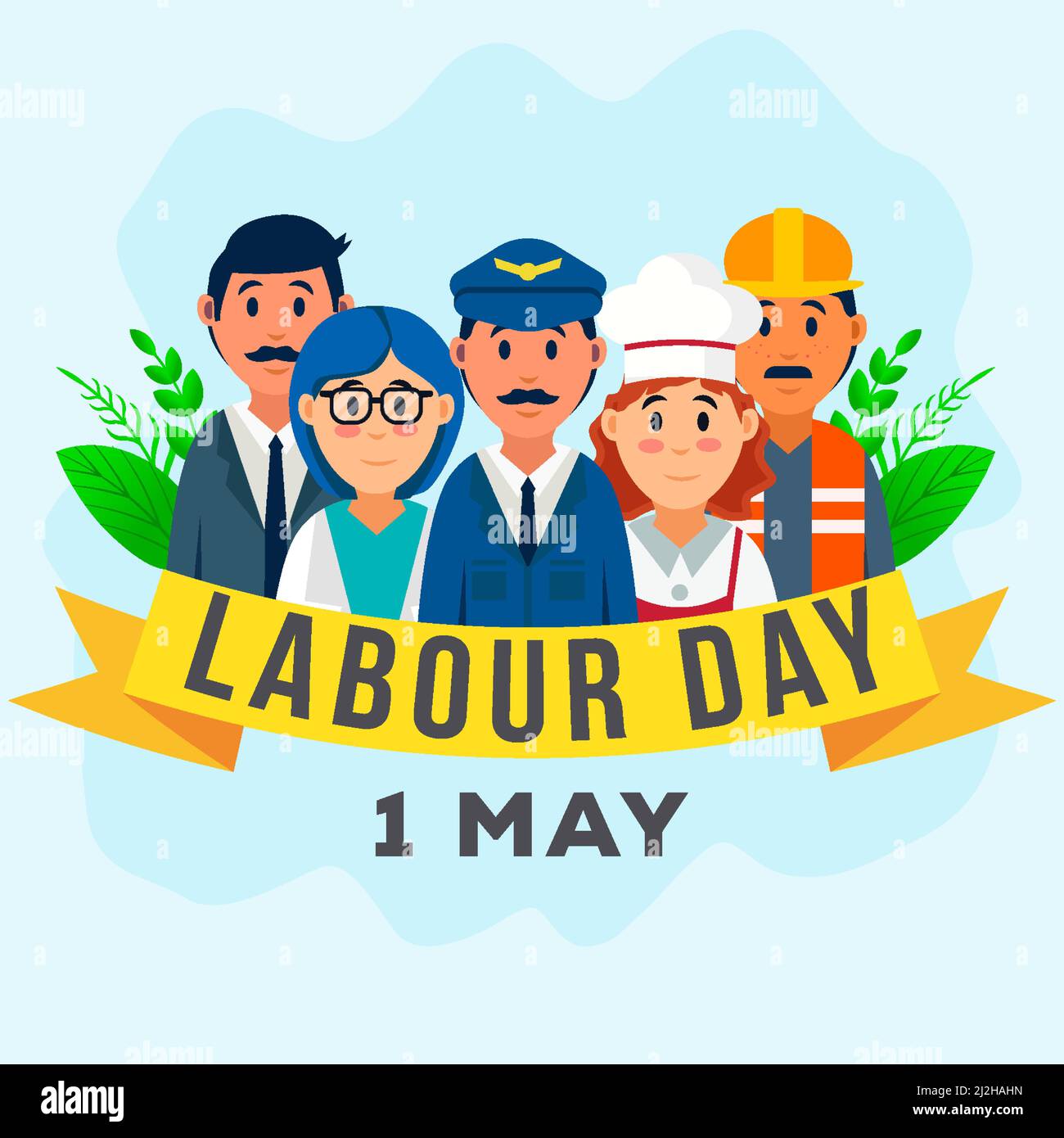 labour day on 1 may illustration design with A Group Of People Of Different Professions Stock Vector
