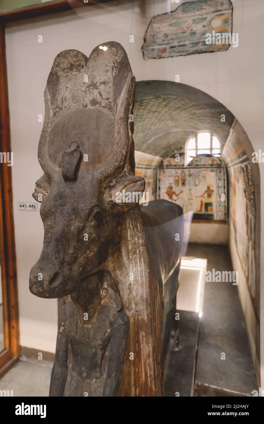 Goddess Hathor in the Cairo Museum Stock Photo