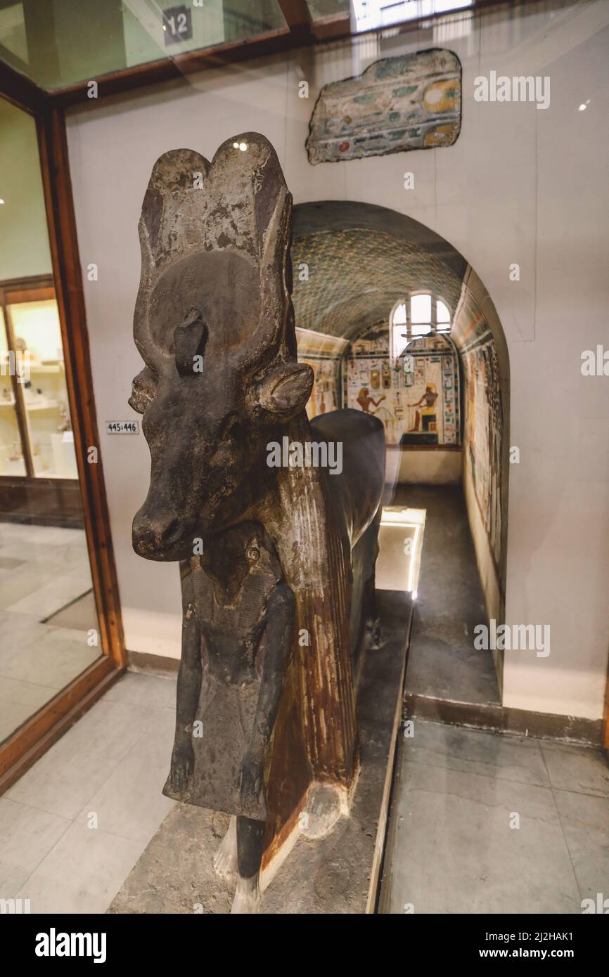 Goddess Hathor in the Cairo Museum Stock Photo