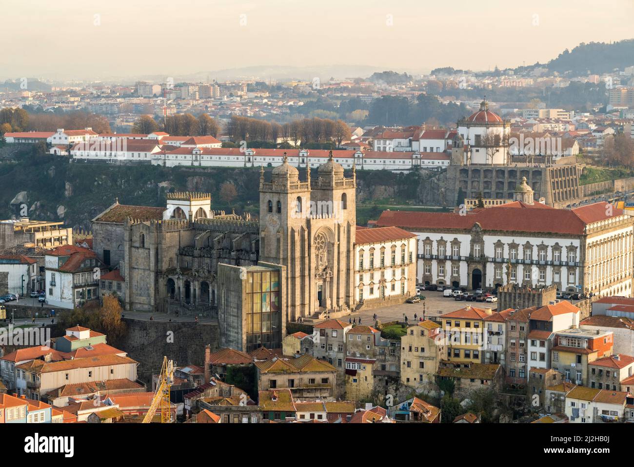 Portugal, Porto, Aerial view of cathedral andÊMonastery of Serra do Pilar Stock Photo
