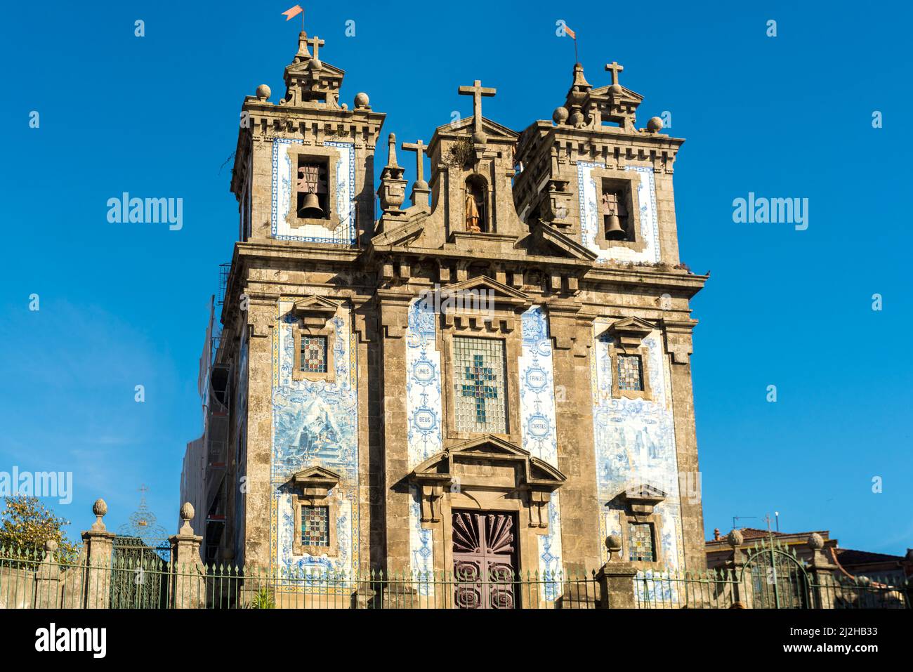 Portugal, Porto, Facade ofÊChurch of Saint Ildefonso Stock Photo