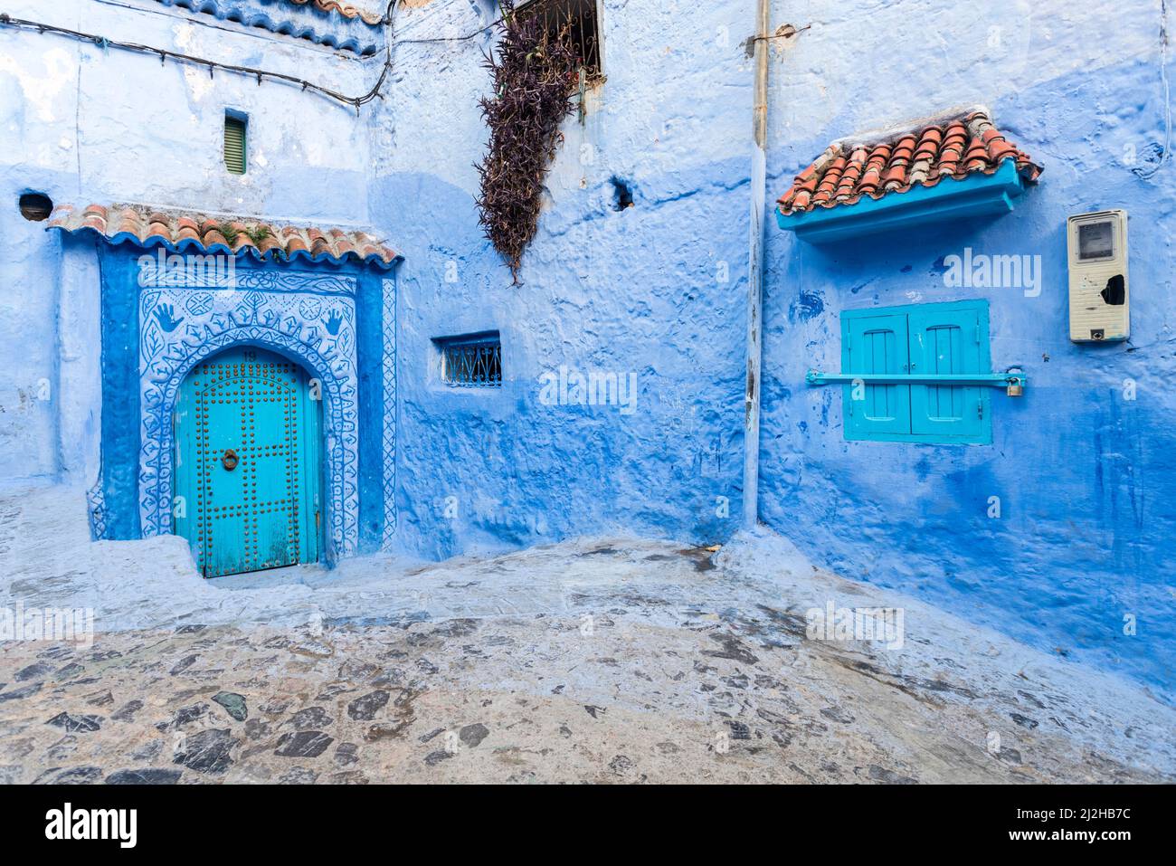 Morocco, Chefchaouen, Traditional blue houses Stock Photo Alamy