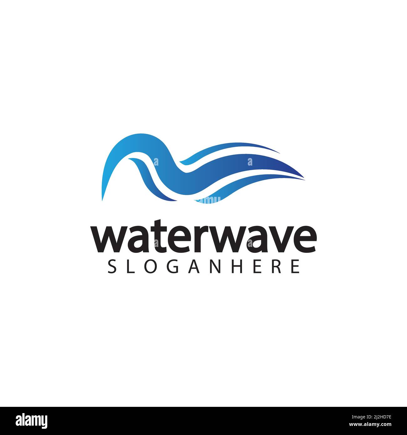 water wave logo design template Stock Vector