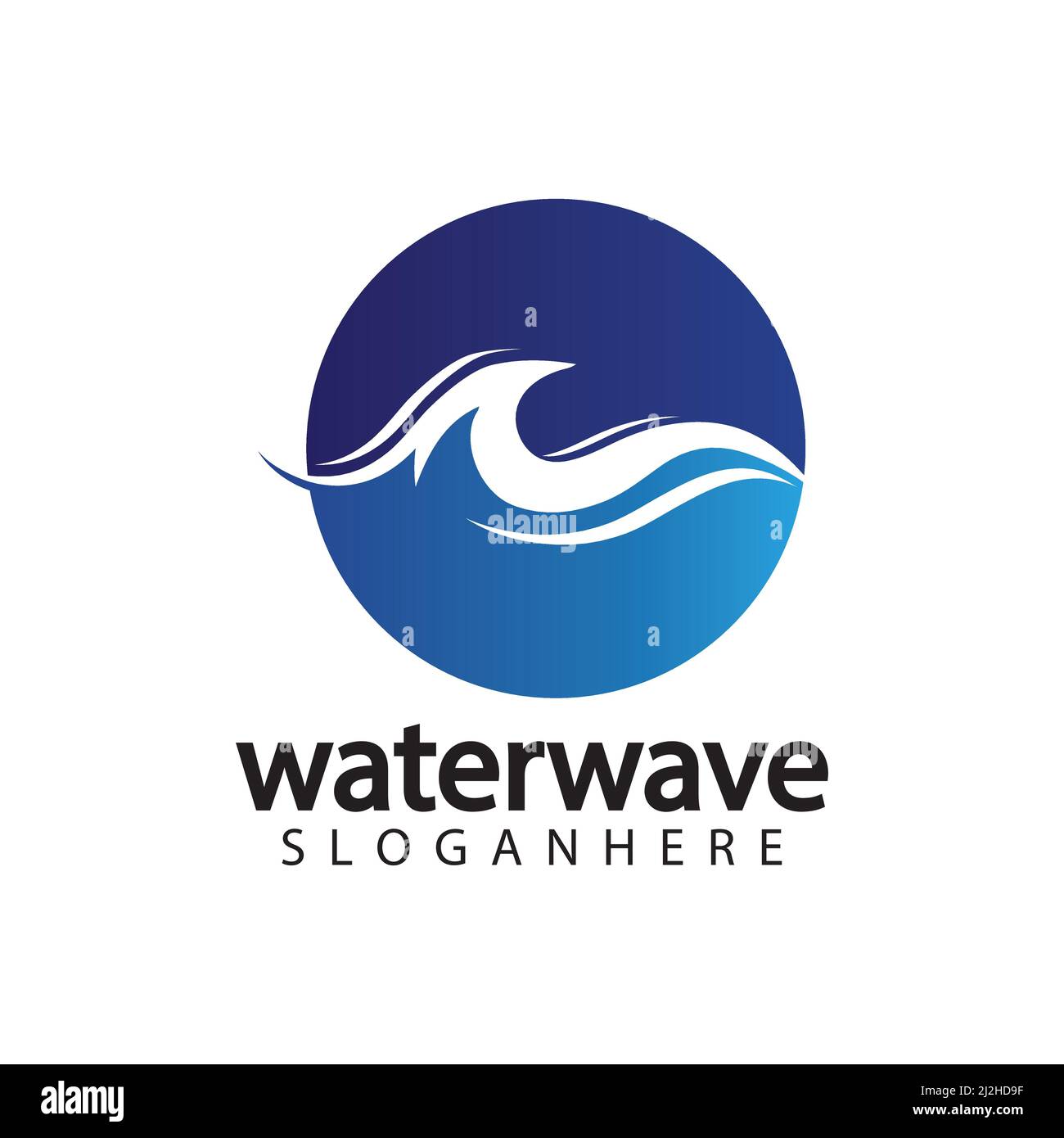 water wave logo design template Stock Vector