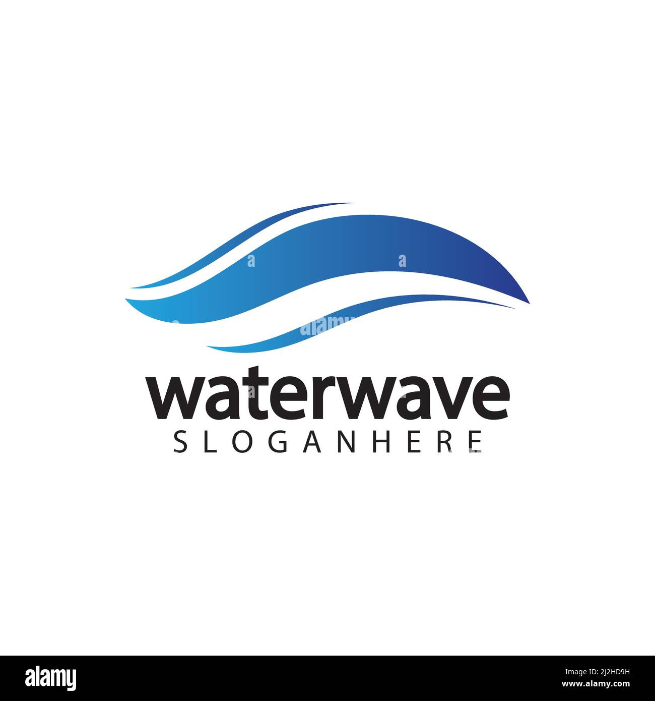 water wave logo design template Stock Vector