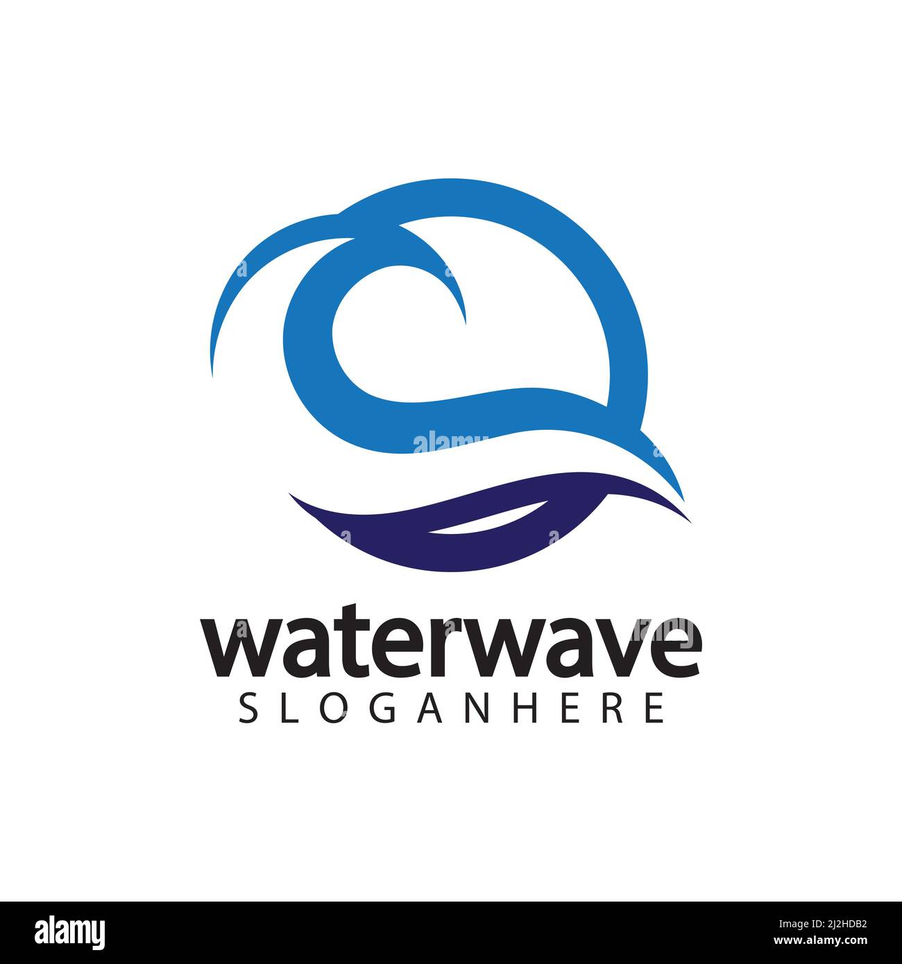 water wave logo design template Stock Vector