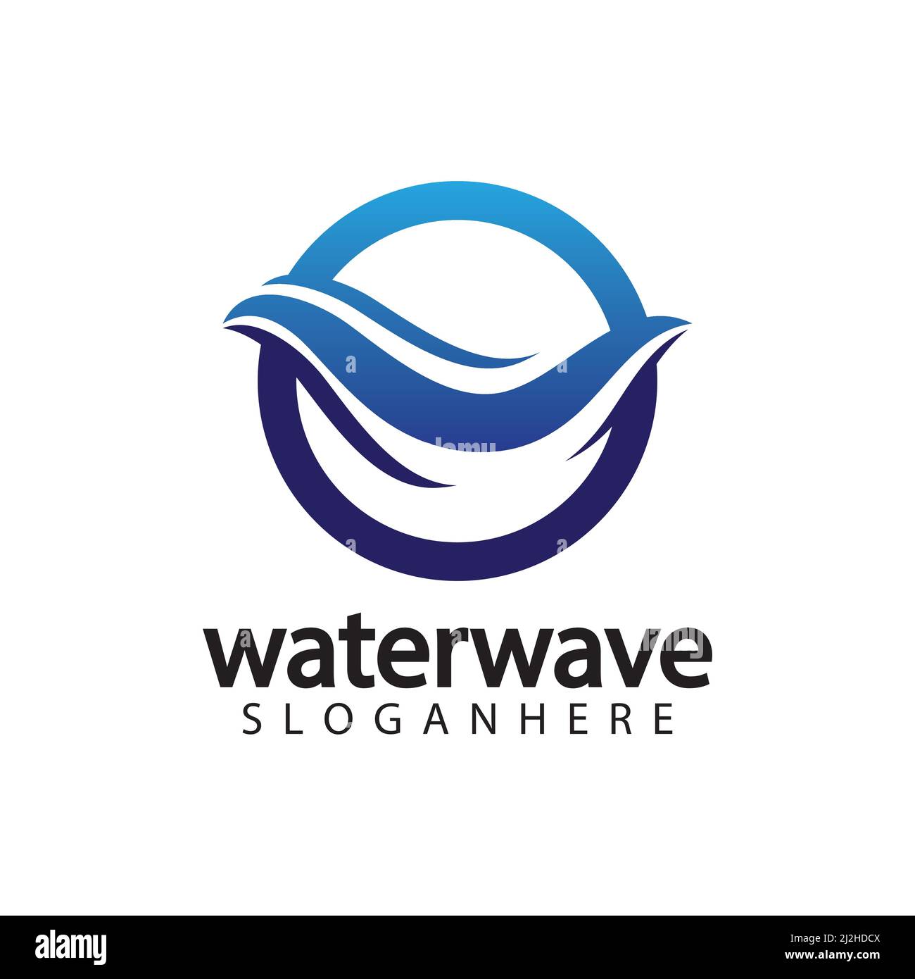 water wave logo design template Stock Vector