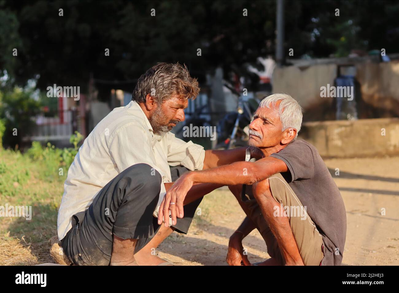 Indian rural old man sitting hi-res stock photography and images - Alamy